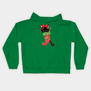 Grumpy And Annoyed Cats In Christmas Sock Xmas Lights Funny Kids Hoodie